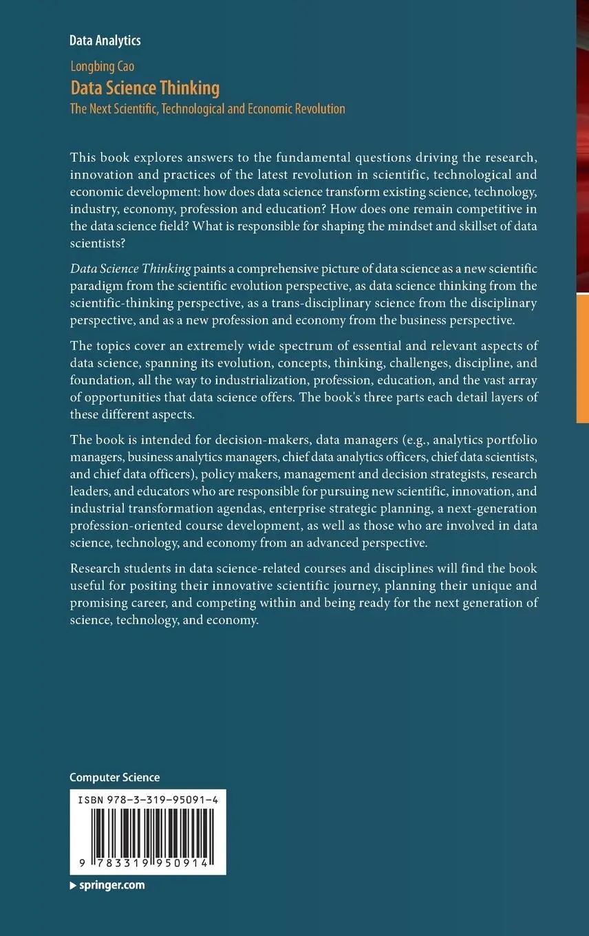 Rückseite: 9783319950914 | Data Science Thinking | Longbing Cao | Buch | xx | Englisch | 2018
