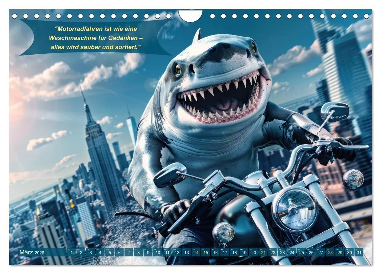 Bild: 9783457320914 | Tierisch lustige Motorradfahrer (Wandkalender 2026 DIN A4 quer),...