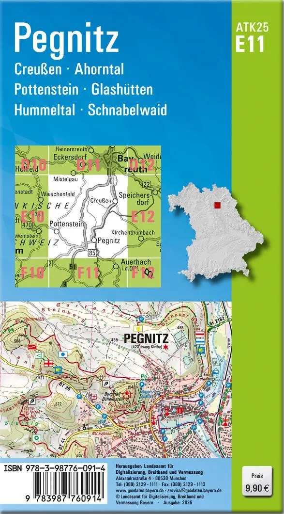 Rückseite: 9783987760914 | ATK25-E11 Pegnitz (Amtliche Topographische Karte 1:25000) | Deutsch