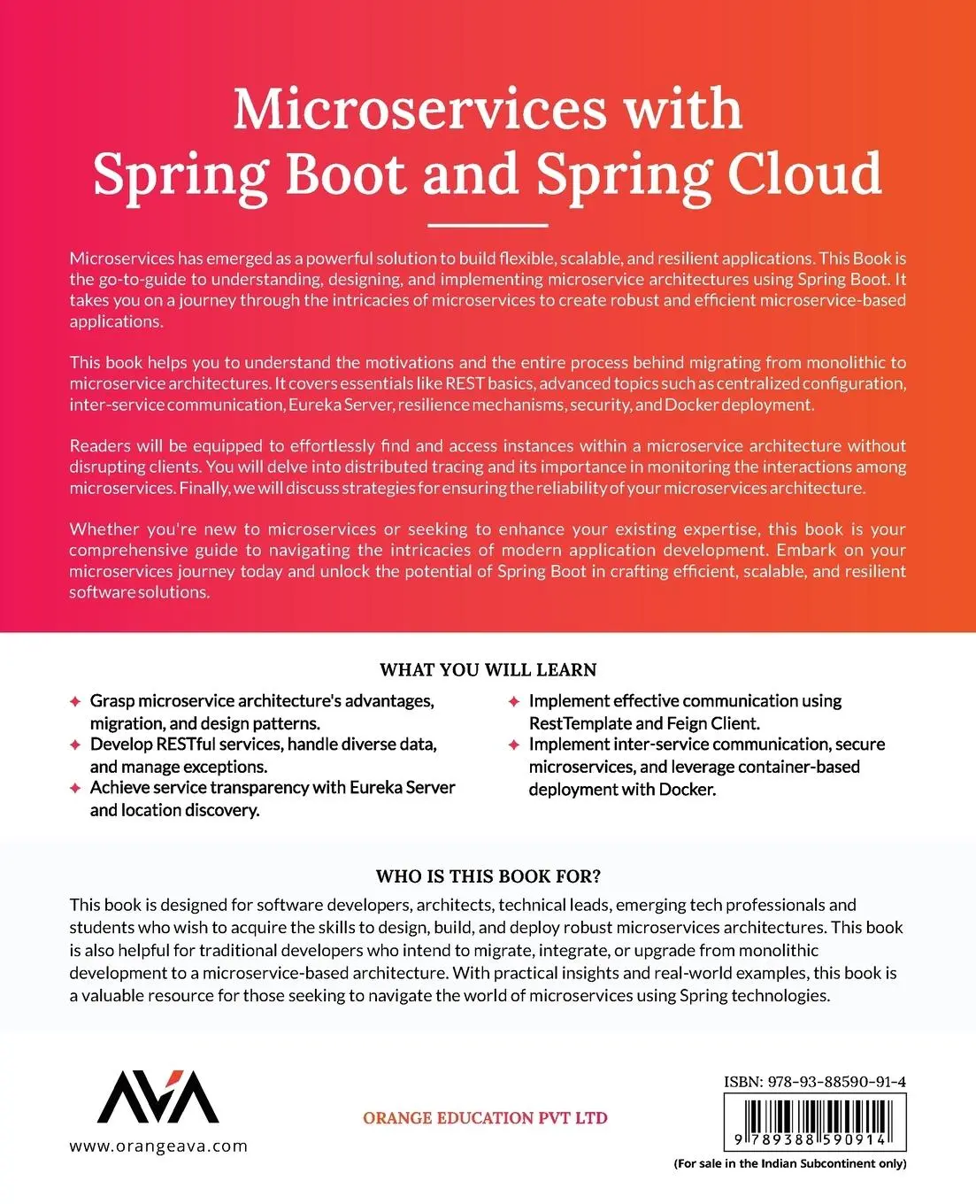 Rückseite: 9789388590914 | Microservices with Spring Boot and Spring Cloud: Develop modern,...