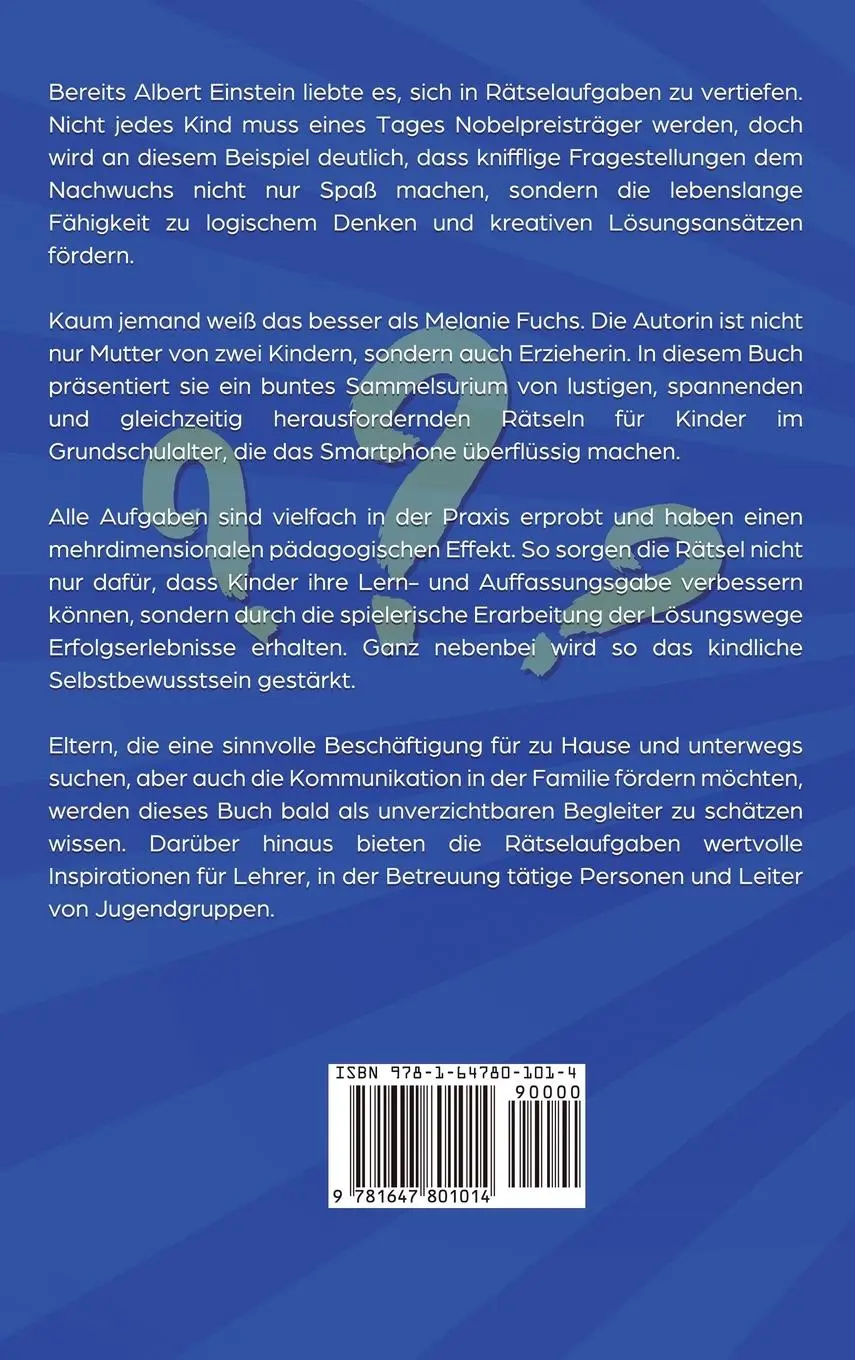 Rückseite: 9781647801014 | Das große Rätselbuch für clevere Kinder (ab 10 Jahre) | Melanie Fuchs