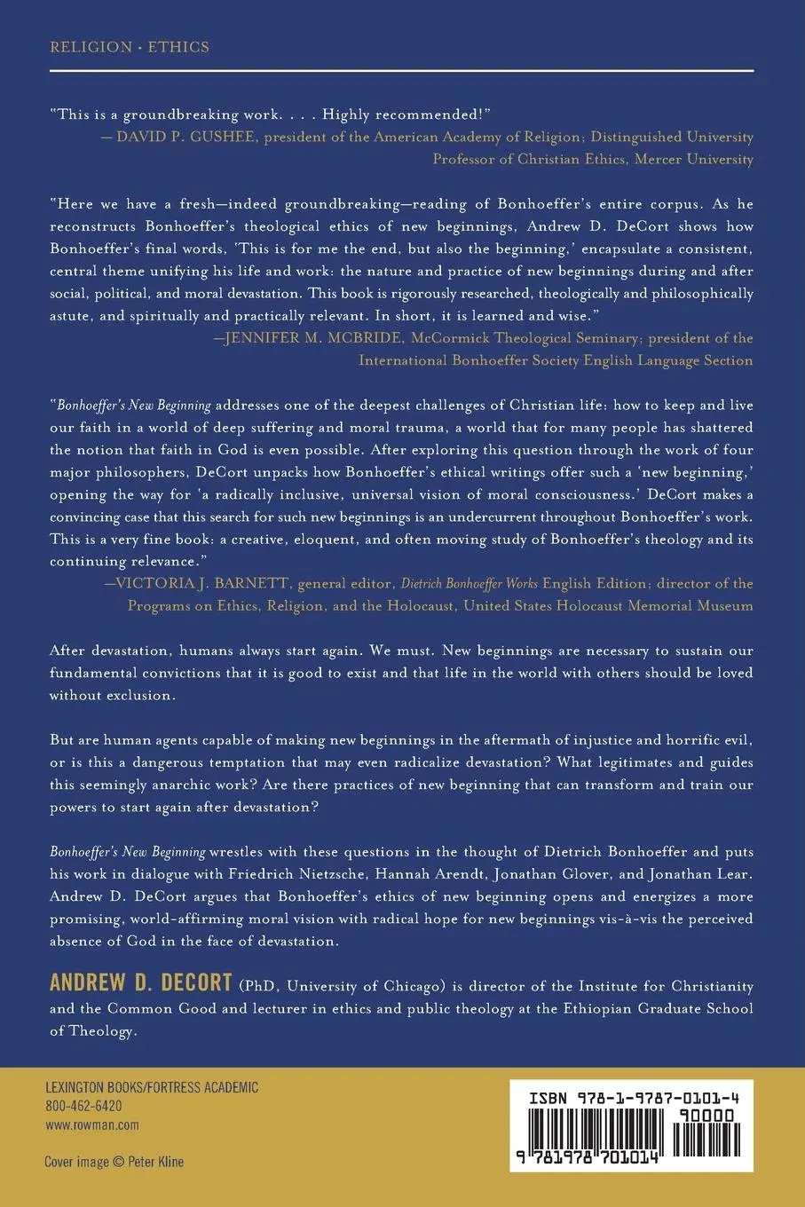 Rückseite: 9781978701014 | Bonhoeffer's New Beginning | Ethics after Devastation | Decort | Buch