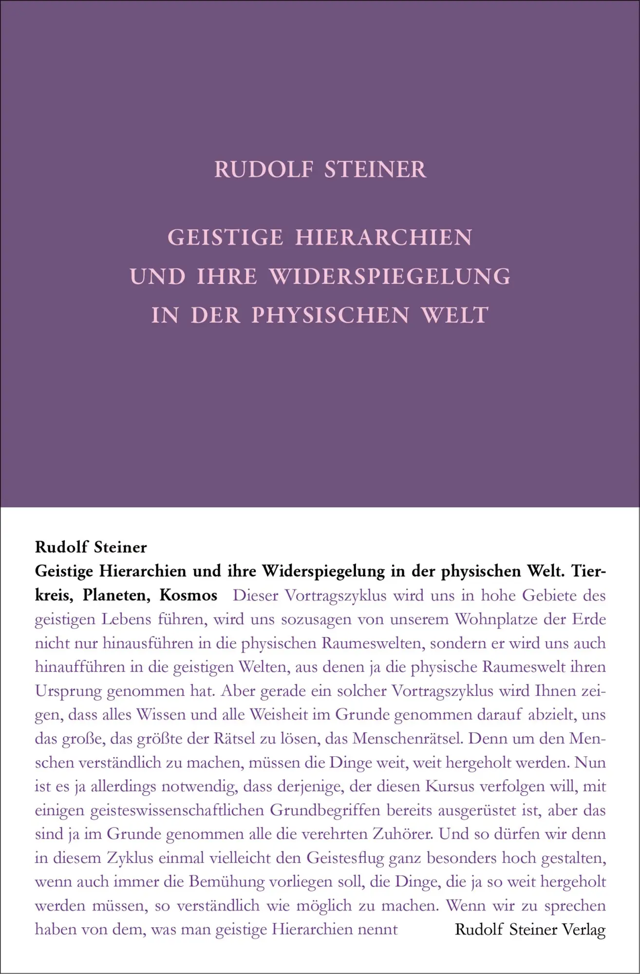 Cover: 9783727411014 | Geistige Hierarchien und ihre Widerspiegelung in der physischen Welt