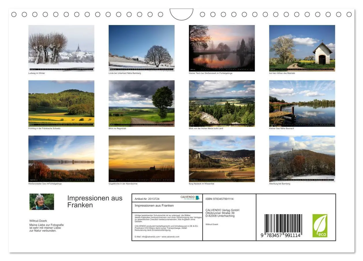 Bild: 9783457991114 | Impressionen aus Franken (Wandkalender 2026 DIN A4 quer), CALVENDO...