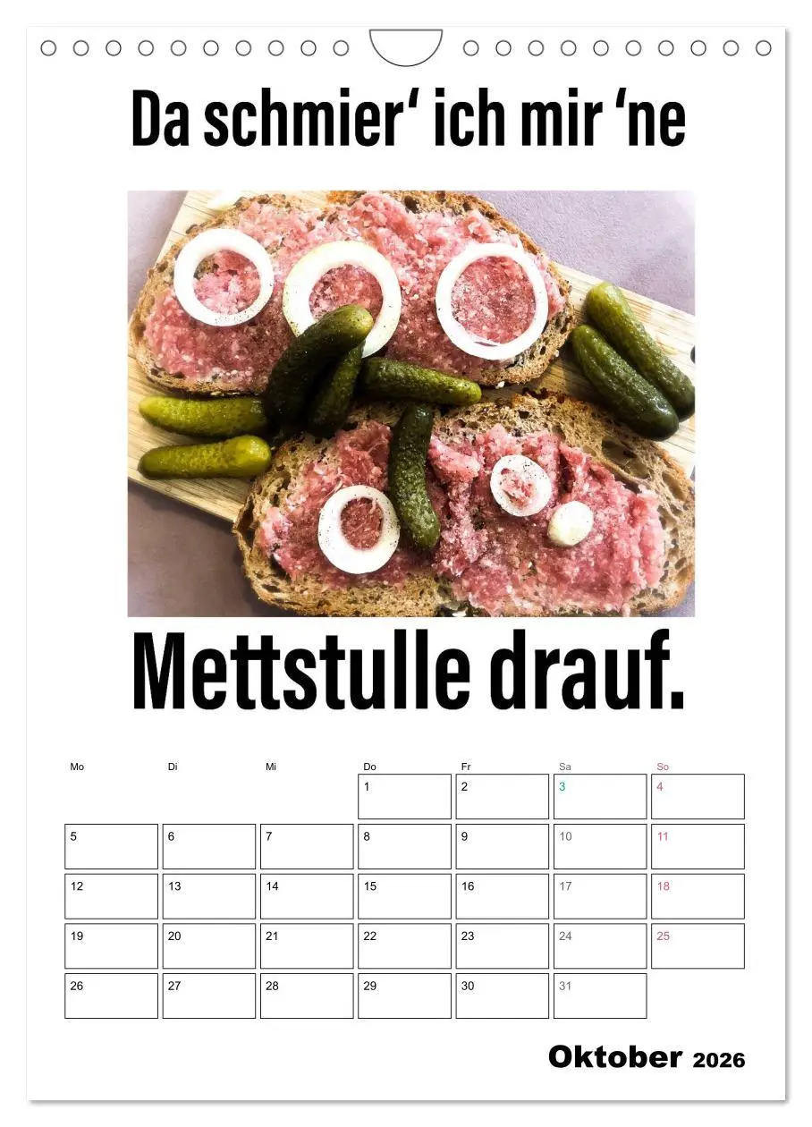 Bild: 9783516391114 | Mettkalender - Spread Some Mett. (Wandkalender 2026 DIN A4 hoch),...