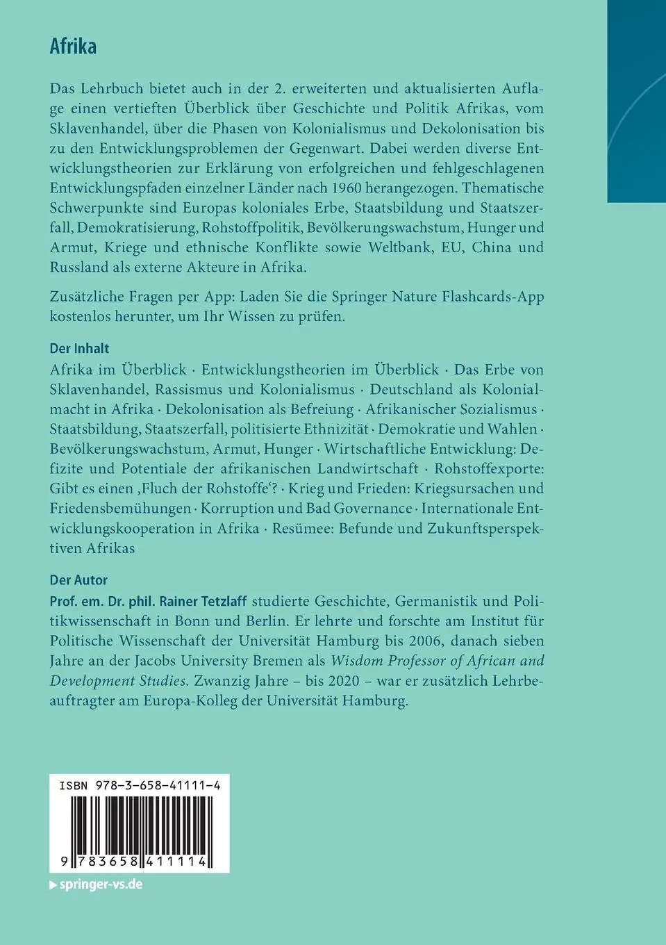Rückseite: 9783658411114 | Afrika | Eine Einführung in Geschichte, Politik und Gesellschaft