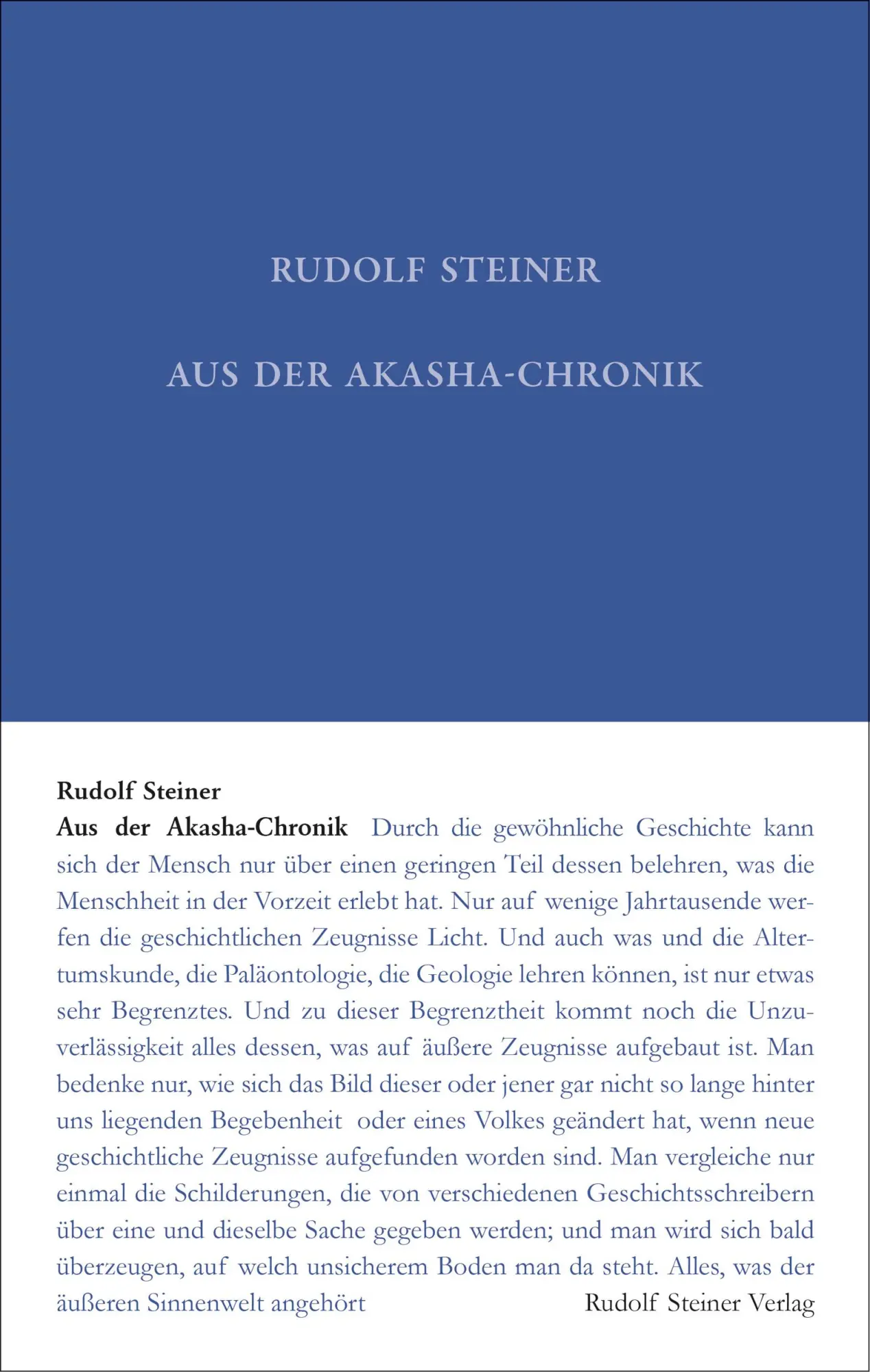 Cover: 9783727401114 | Aus der Akasha-Chronik | Rudolf Steiner | Buch | LEINEN | 304 S.