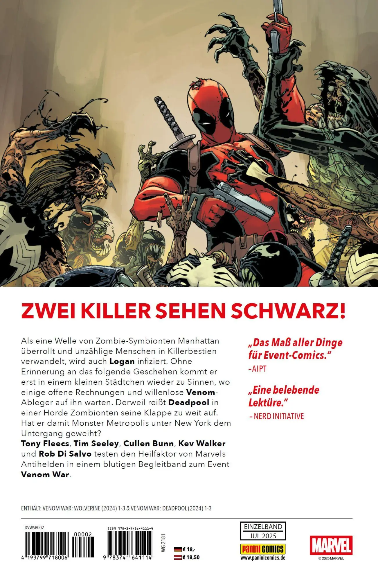 Rückseite: 9783741641114 | Venom War: Deadpool/Wolverine | Cullen Bunn (u. a.) | Taschenbuch