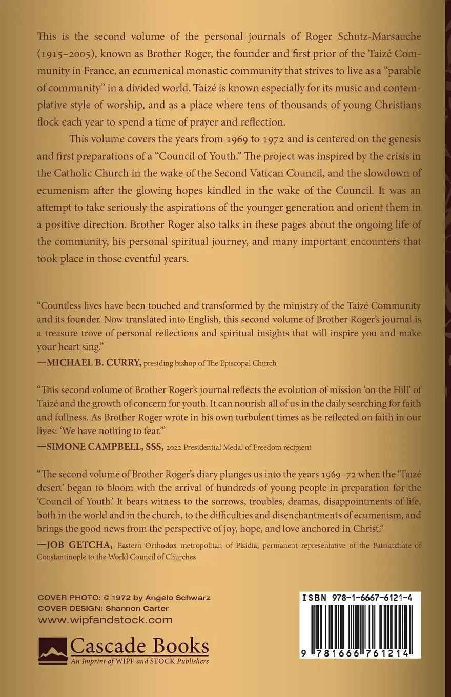 Rückseite: 9781666761214 | Journals of Brother Roger of Taizé, Volume 2 | Brother Roger of Taize