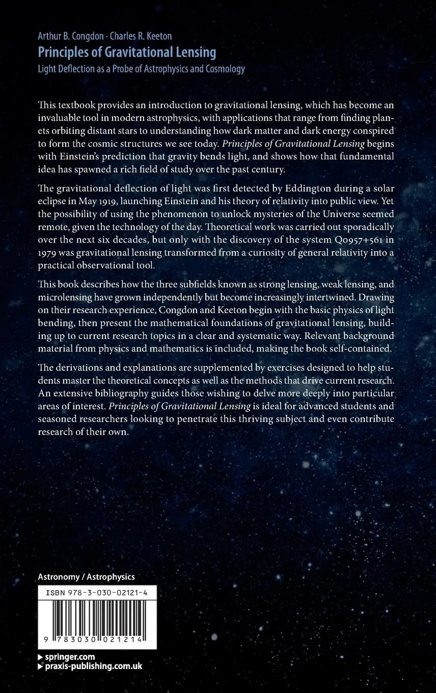 Rückseite: 9783030021214 | Principles of Gravitational Lensing | Charles R. Keeton (u. a.) | Buch