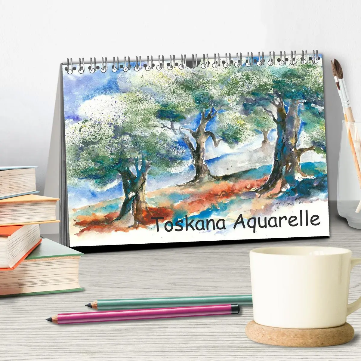 Bild: 9783516071214 | Toskana Aquarelle (Tischkalender 2026 DIN A5 quer), CALVENDO...