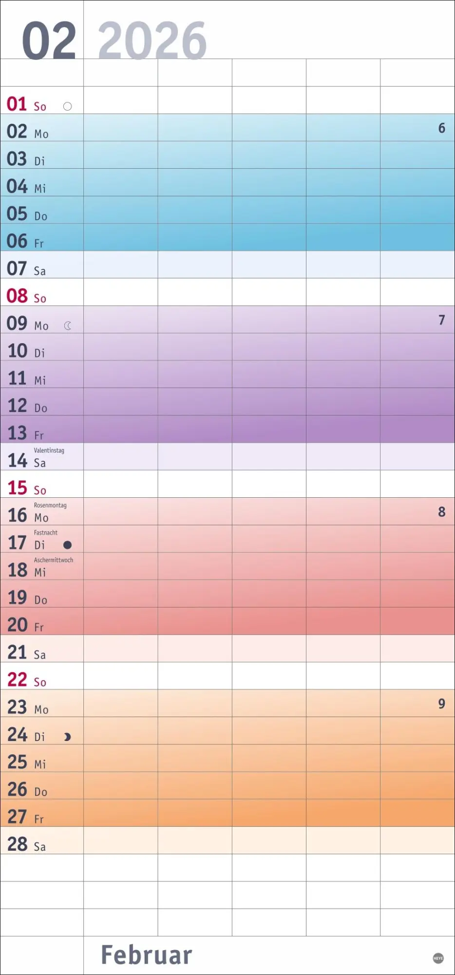 Bild: 9783756411214 | Bunte Wochen Familienplaner 2026 | Heye | Kalender | Bürokalender Heye