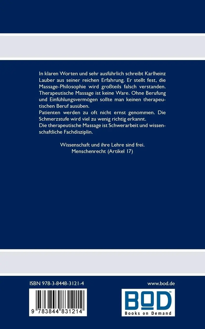Rückseite: 9783844831214 | Massage-Philosophie | Carl V. Laubersee | Taschenbuch | 52 S. | 2012