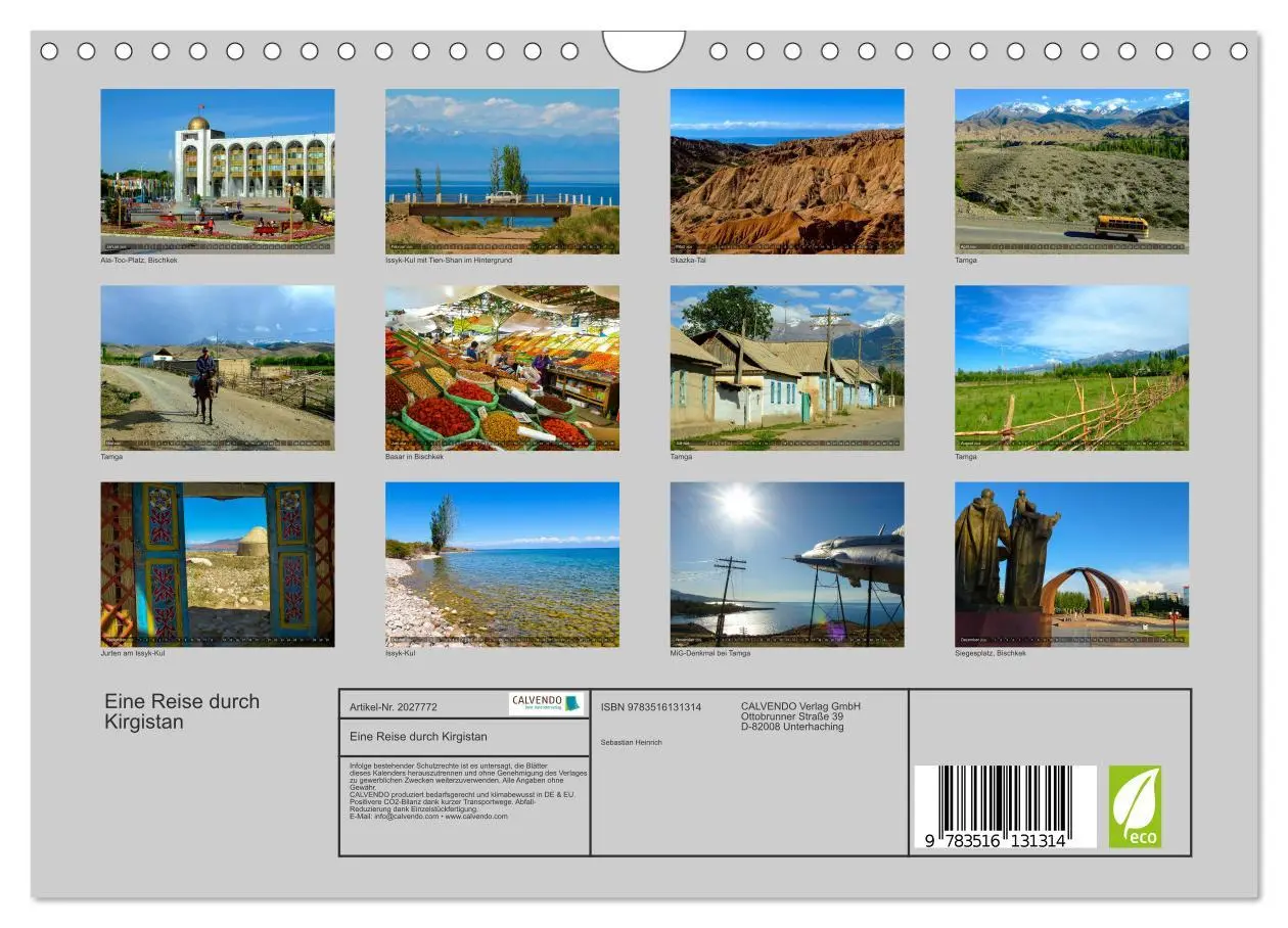 Bild: 9783516131314 | Eine Reise durch Kirgistan (Wandkalender 2026 DIN A4 quer),...