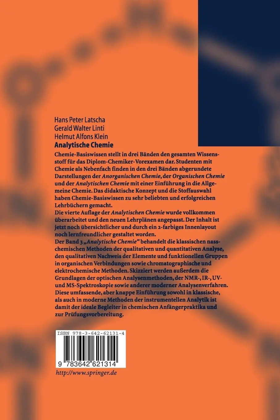 Rückseite: 9783642621314 | Analytische Chemie | Chemie-Basiswissen III | Latscha (u. a.) | Buch