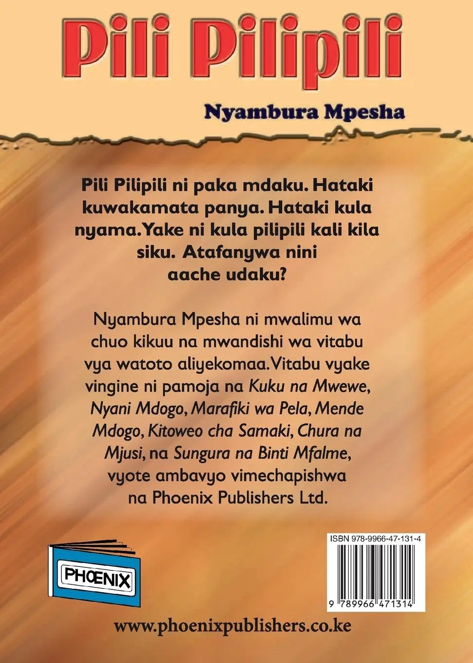 Rückseite: 9789966471314 | Pili Pilipili | Nyambura Mpesha | Taschenbuch | Swahili | 2022
