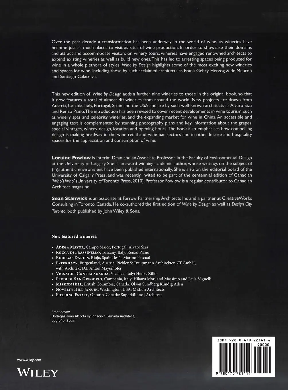 Rückseite: 9780470721414 | Wine by Design | Sean Stanwick (u. a.) | Buch | Englisch | 2010