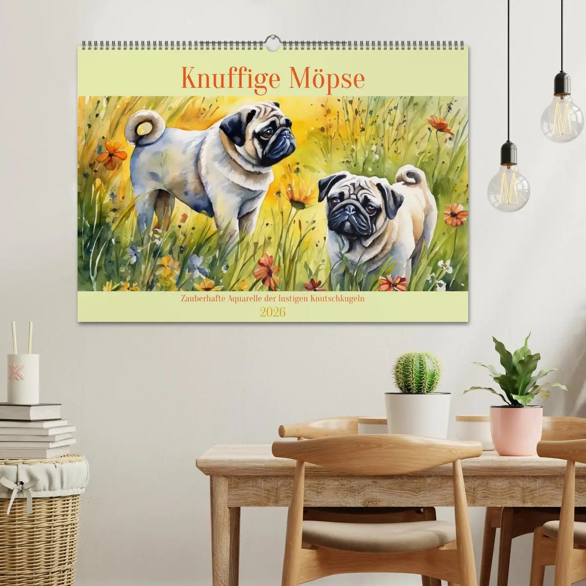 Bild: 9783457411414 | Knuffige Möpse (Wandkalender 2026 DIN A2 quer), CALVENDO...