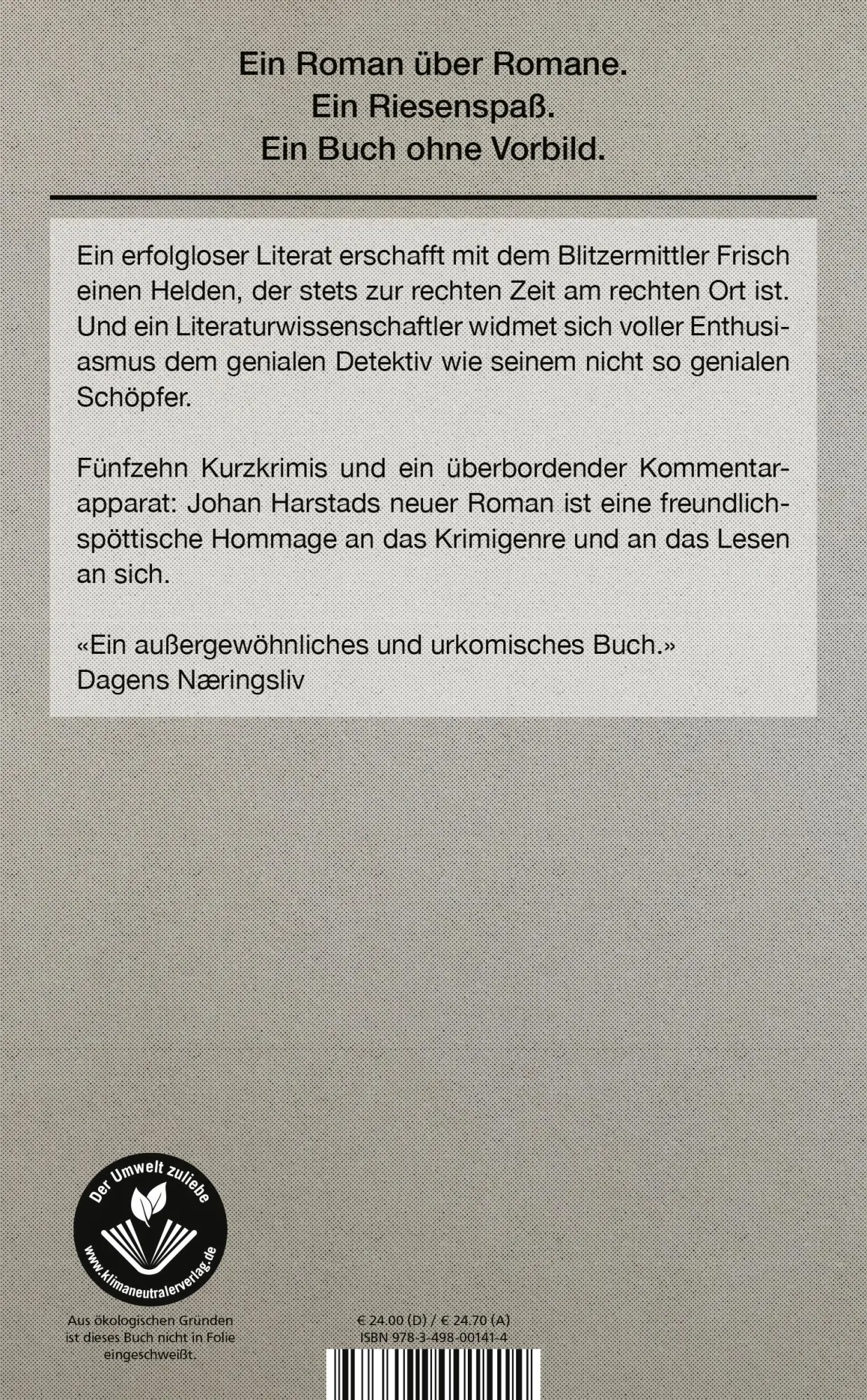 Rückseite: 9783498001414 | Auf frischer Tat | Johan Harstad | Buch | 256 S. | Deutsch | 2022