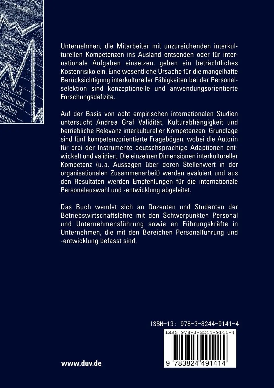 Rückseite: 9783824491414 | Interkulturelle Kompetenzen im Human Resource Management | Andrea Graf