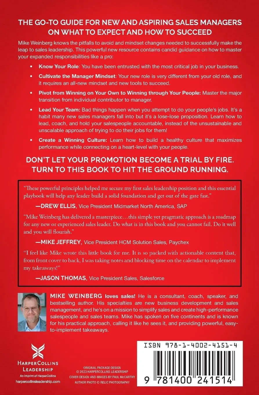 Rückseite: 9781400241514 | The First-Time Manager: Sales | Mike Weinberg | Taschenbuch | Englisch
