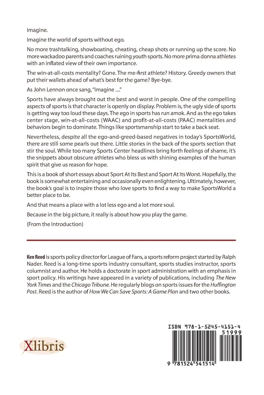Rückseite: 9781524541514 | Ego vs. Soul in Sports | Essays on Sport at Its Best and Worst | Reed