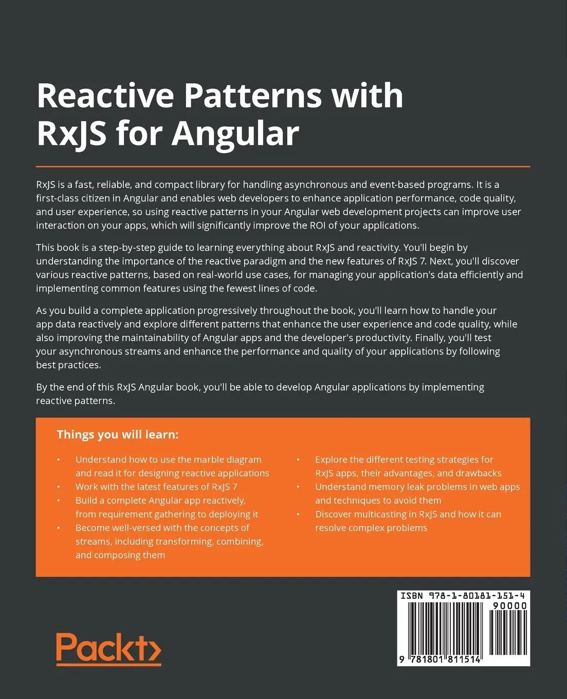 Rückseite: 9781801811514 | Reactive Patterns with RxJS for Angular | Lamis Chebbi | Taschenbuch