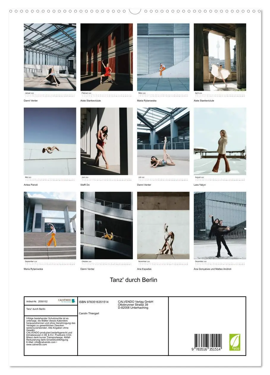 Bild: 9783516351514 | Tanz' durch Berlin (Wandkalender 2026 DIN A2 hoch), CALVENDO...