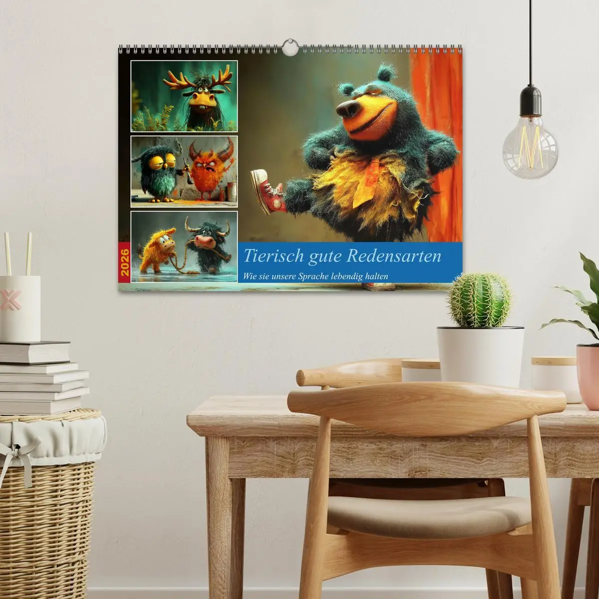 Bild: 9783516421514 | Tierisch gute Redensarten (Wandkalender 2026 DIN A3 quer), CALVENDO...