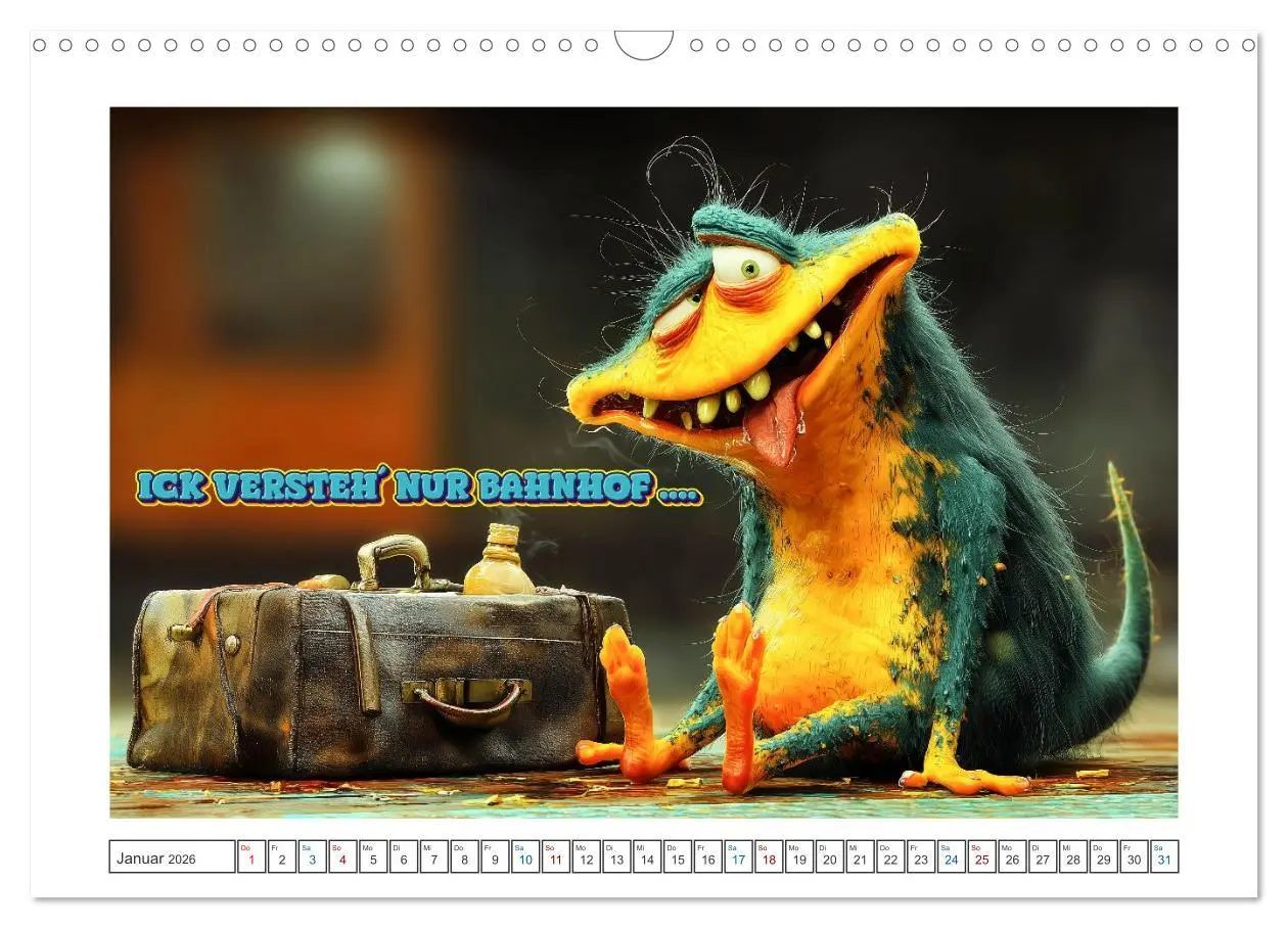 Bild: 9783516421514 | Tierisch gute Redensarten (Wandkalender 2026 DIN A3 quer), CALVENDO...