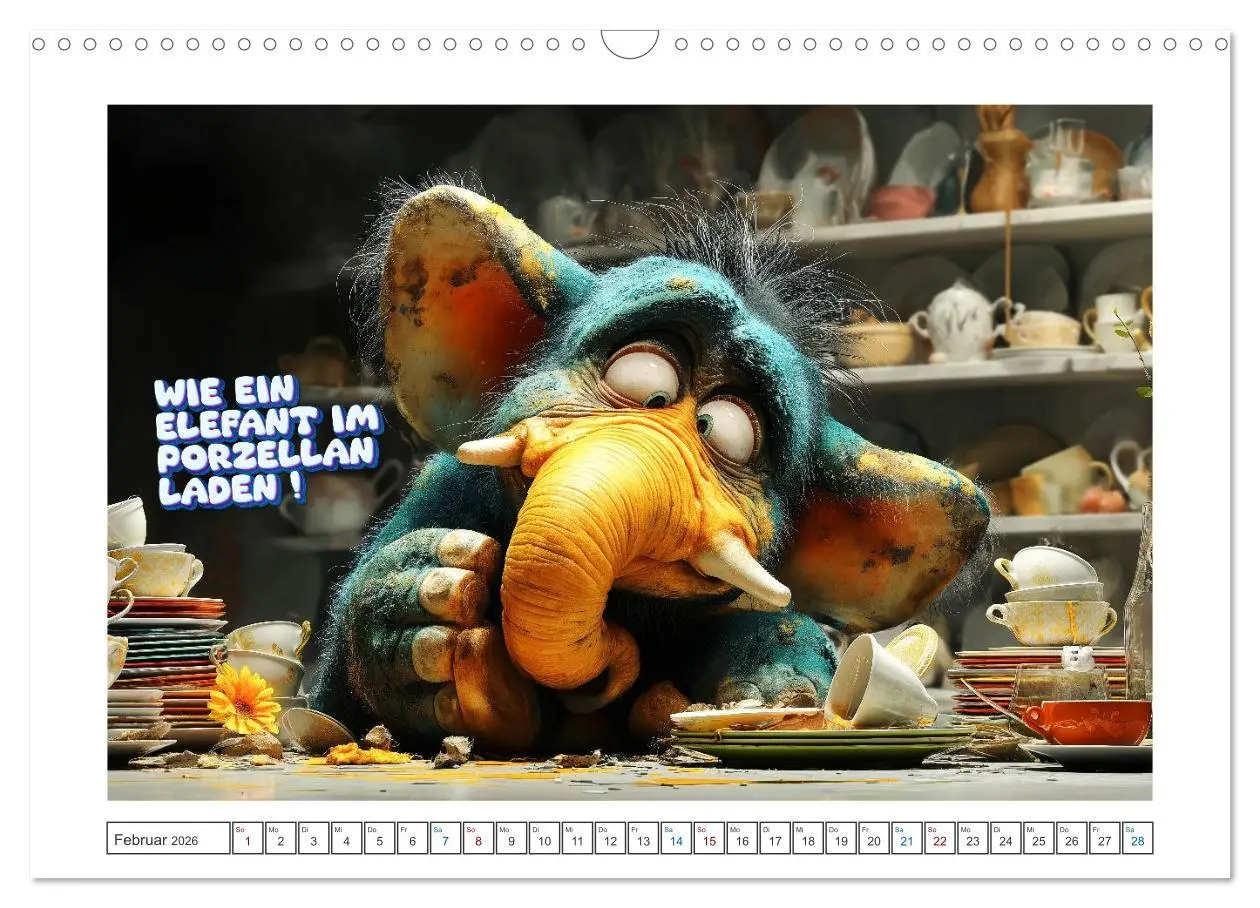 Bild: 9783516421514 | Tierisch gute Redensarten (Wandkalender 2026 DIN A3 quer), CALVENDO...