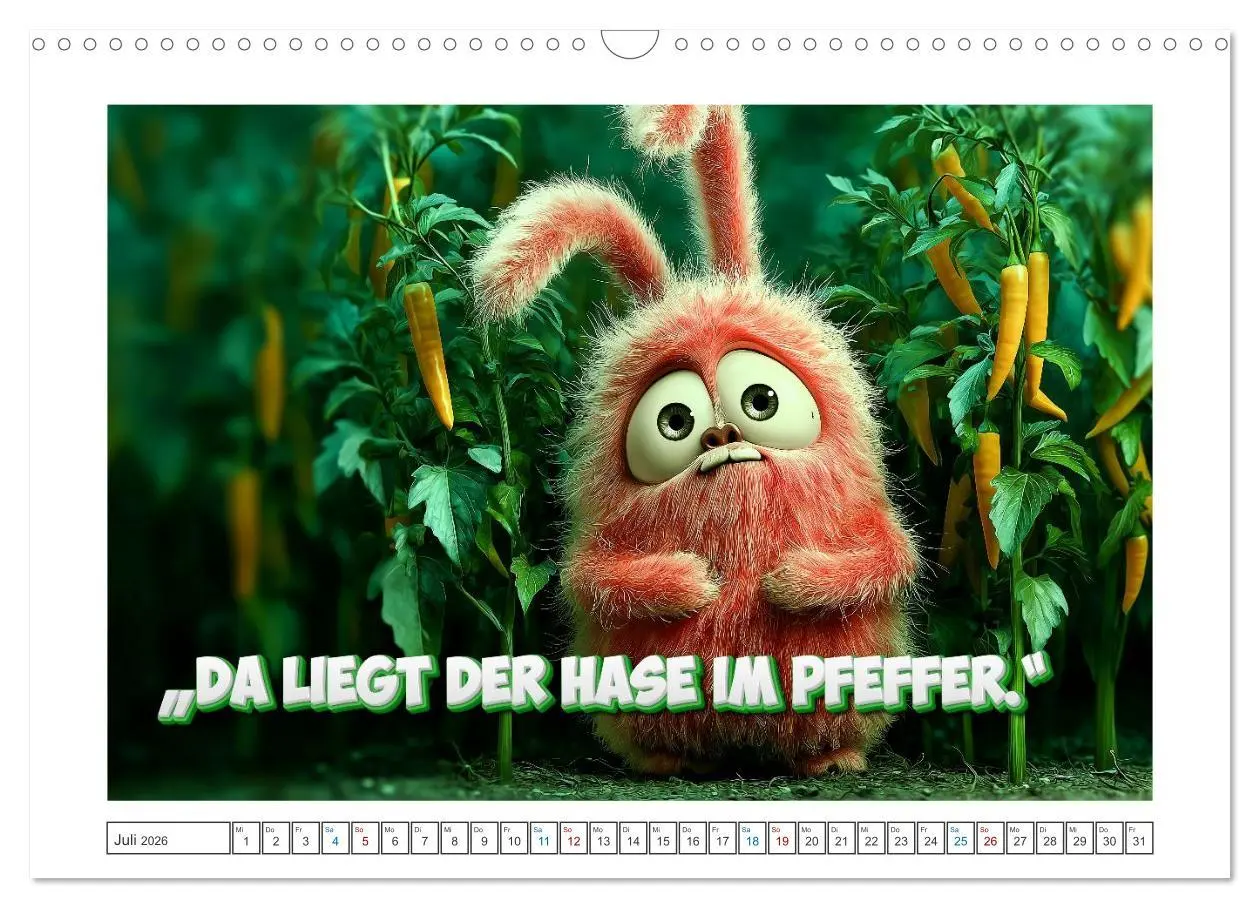 Bild: 9783516421514 | Tierisch gute Redensarten (Wandkalender 2026 DIN A3 quer), CALVENDO...