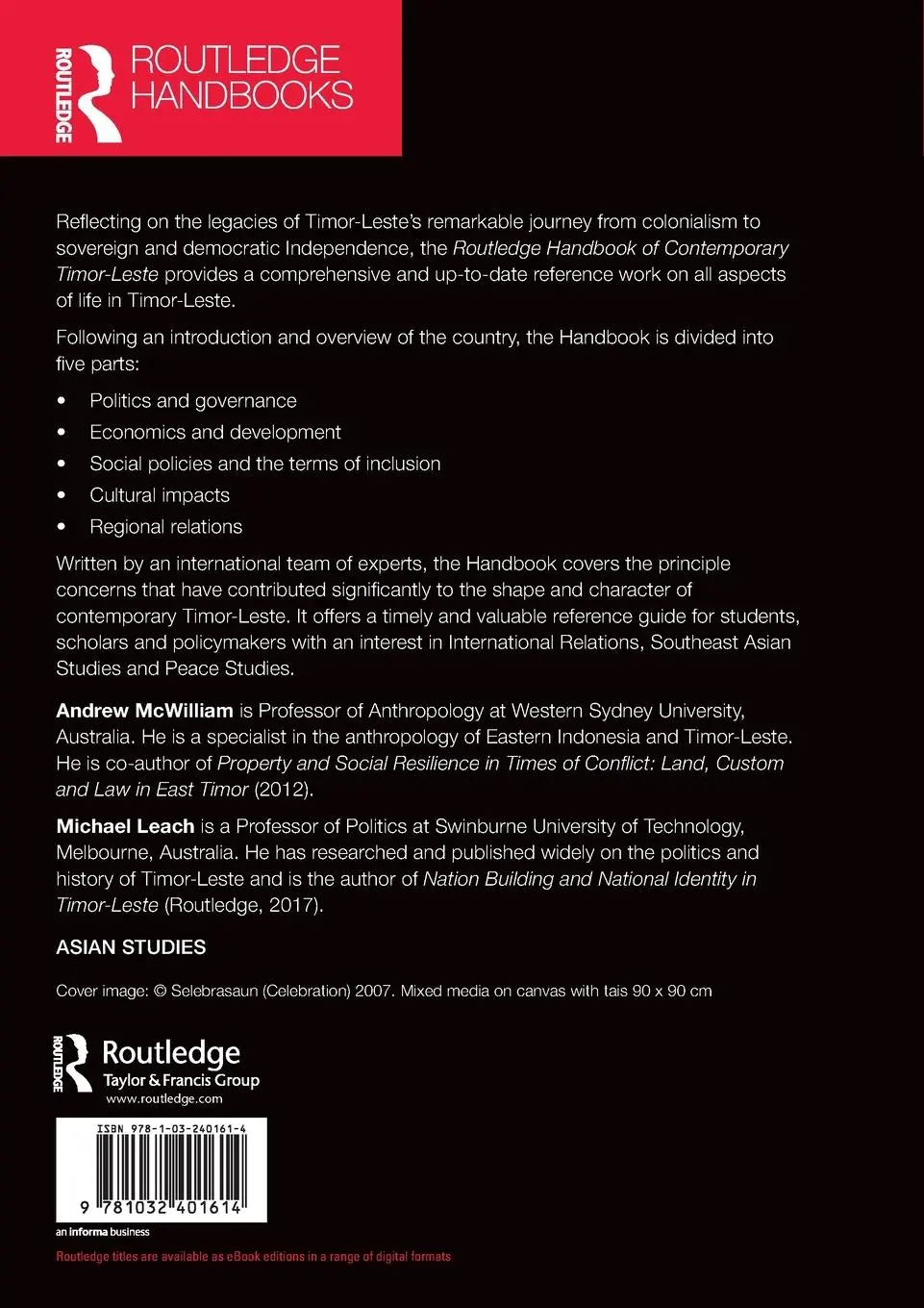 Rückseite: 9781032401614 | Routledge Handbook of Contemporary Timor-Leste | Mcwilliam (u. a.)
