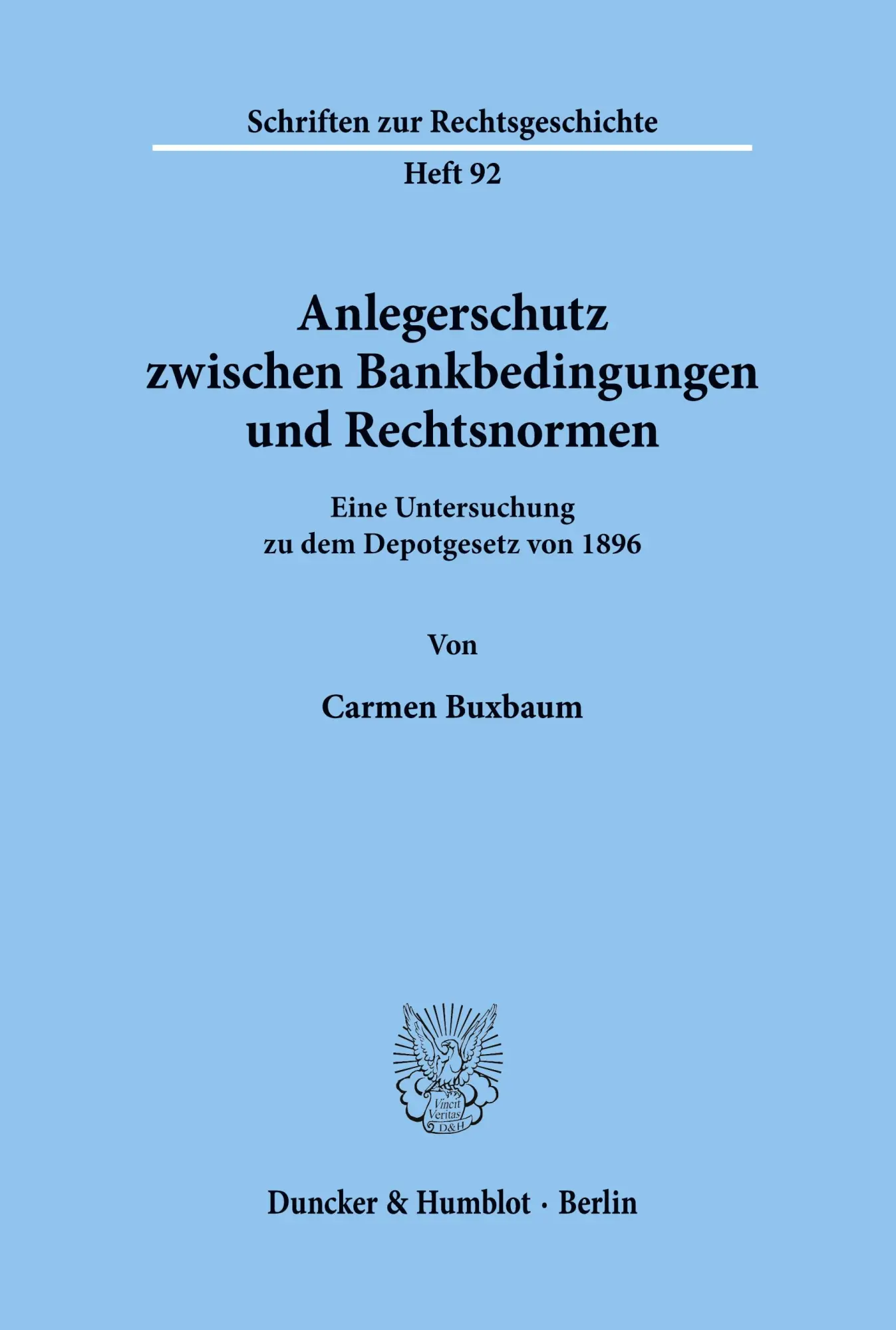 Cover: 9783428091614 | Anlegerschutz zwischen Bankbedingungen und Rechtsnormen. | Buxbaum