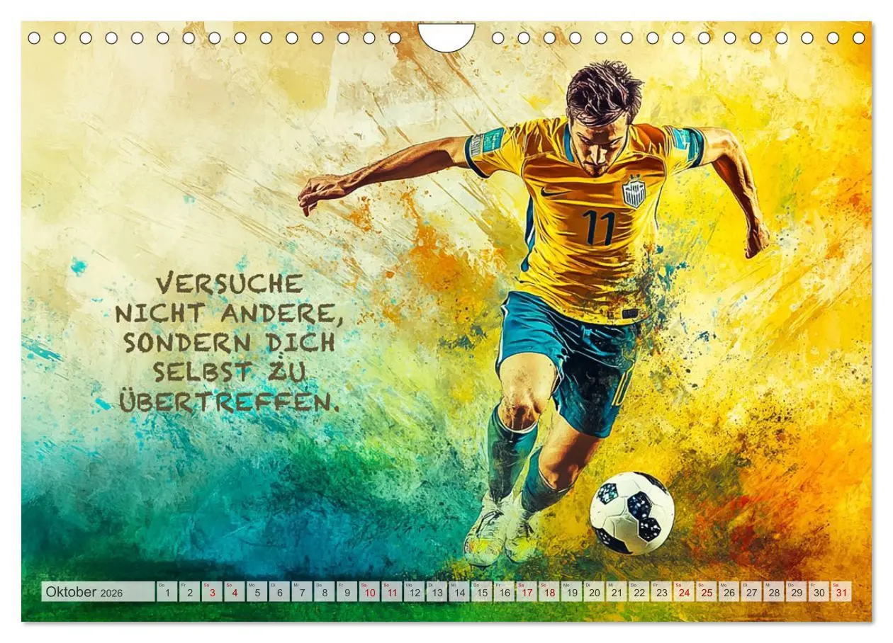Bild: 9783457251614 | Fußball und Motivation (Wandkalender 2026 DIN A4 quer), CALVENDO...
