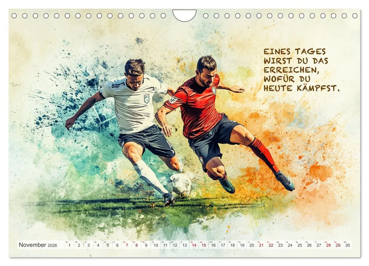 Bild: 9783457251614 | Fußball und Motivation (Wandkalender 2026 DIN A4 quer), CALVENDO...
