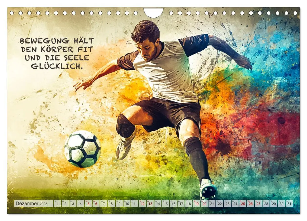 Bild: 9783457251614 | Fußball und Motivation (Wandkalender 2026 DIN A4 quer), CALVENDO...