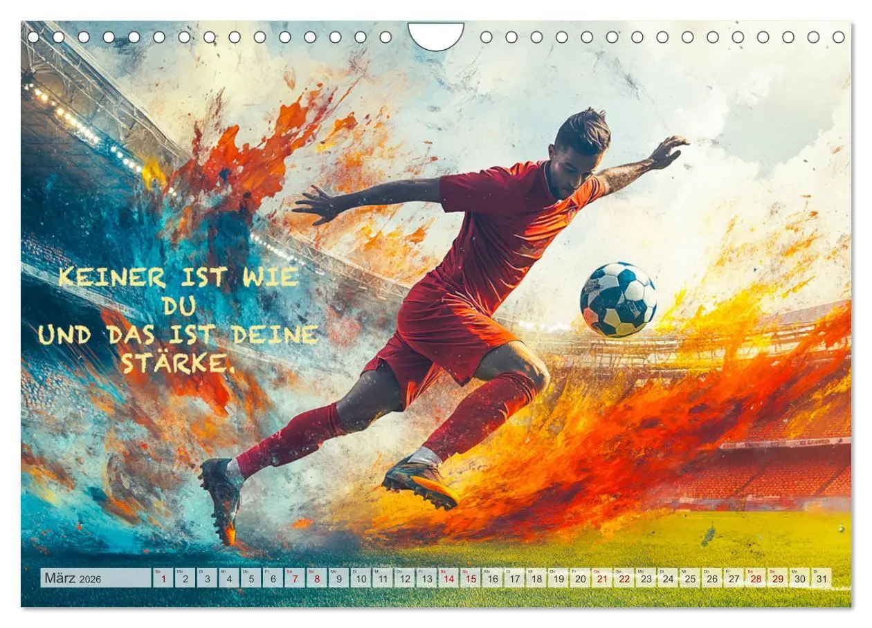 Bild: 9783457251614 | Fußball und Motivation (Wandkalender 2026 DIN A4 quer), CALVENDO...