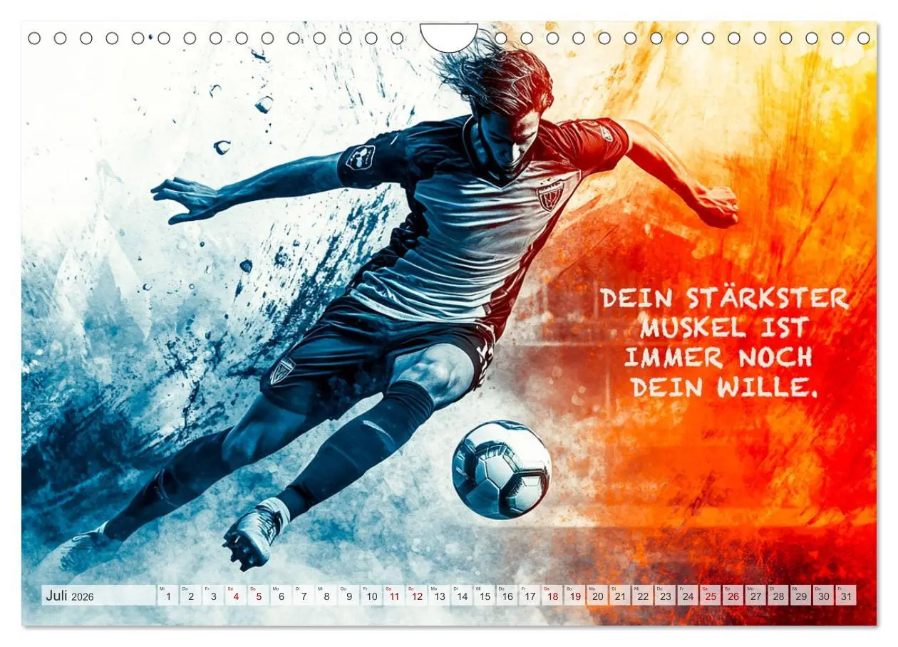 Bild: 9783457251614 | Fußball und Motivation (Wandkalender 2026 DIN A4 quer), CALVENDO...