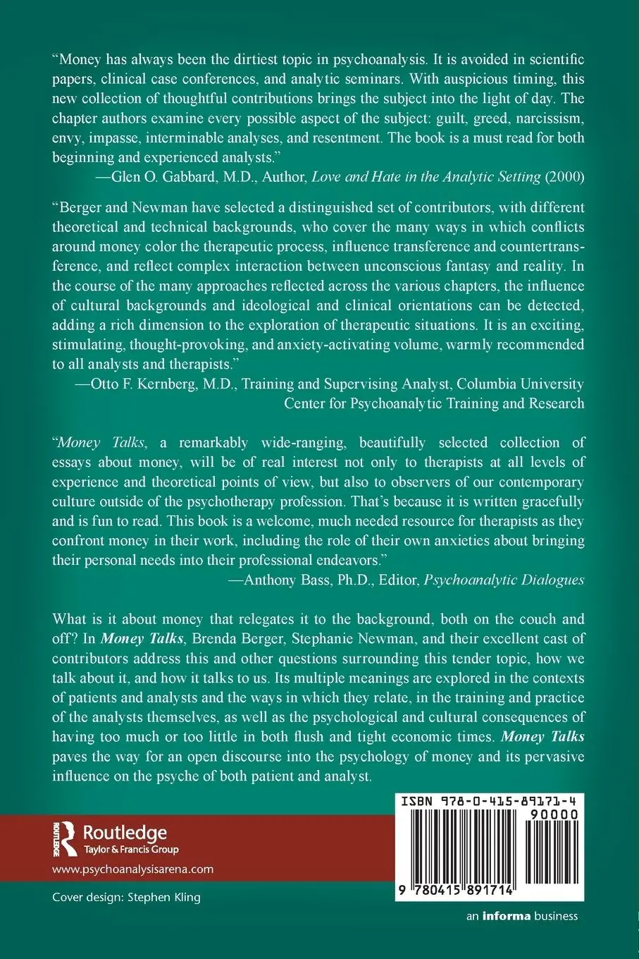 Rückseite: 9780415891714 | Money Talks | in Therapy, Society, and Life | Brenda Berger (u. a.)