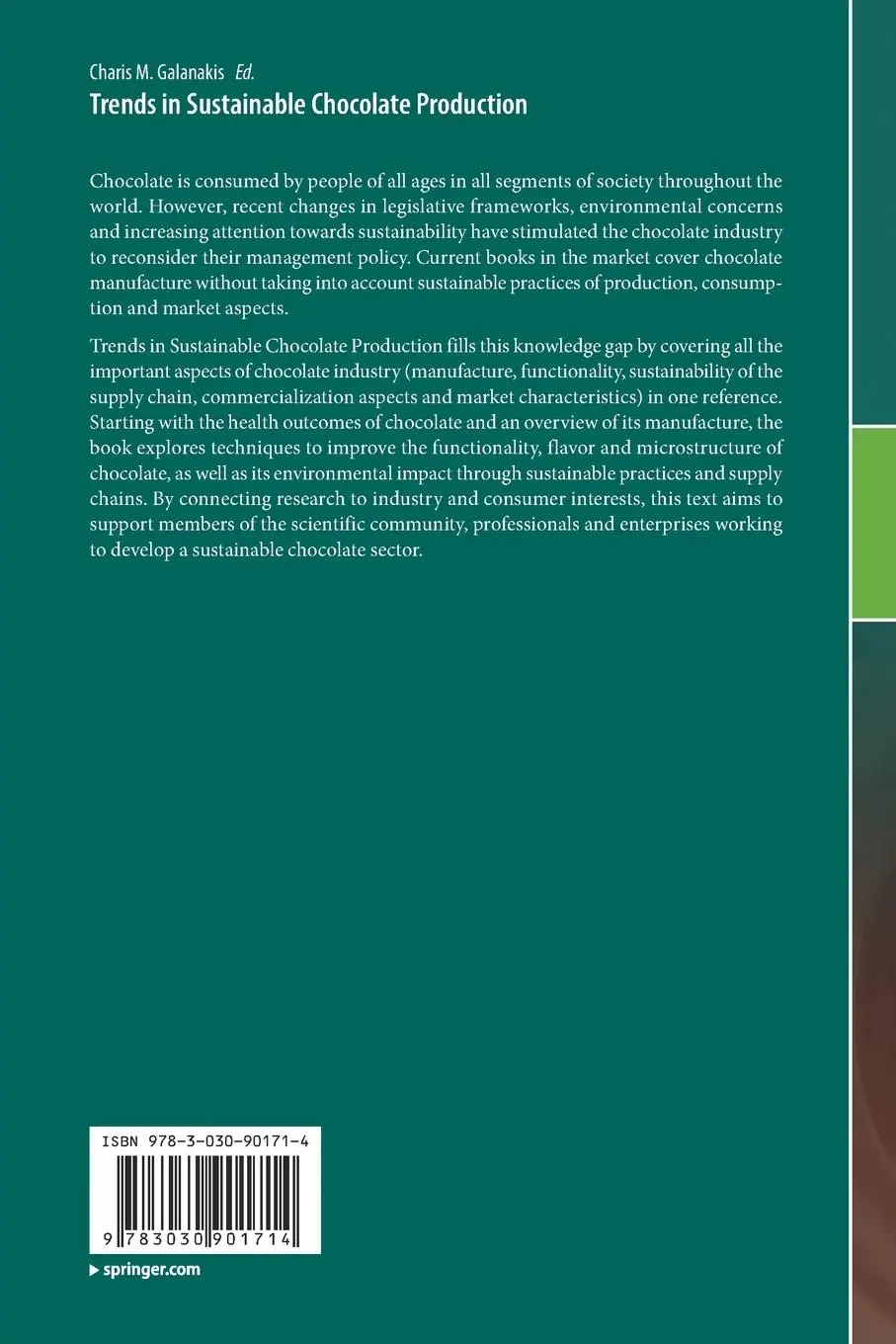 Rückseite: 9783030901714 | Trends in Sustainable Chocolate Production | Charis M. Galanakis | x