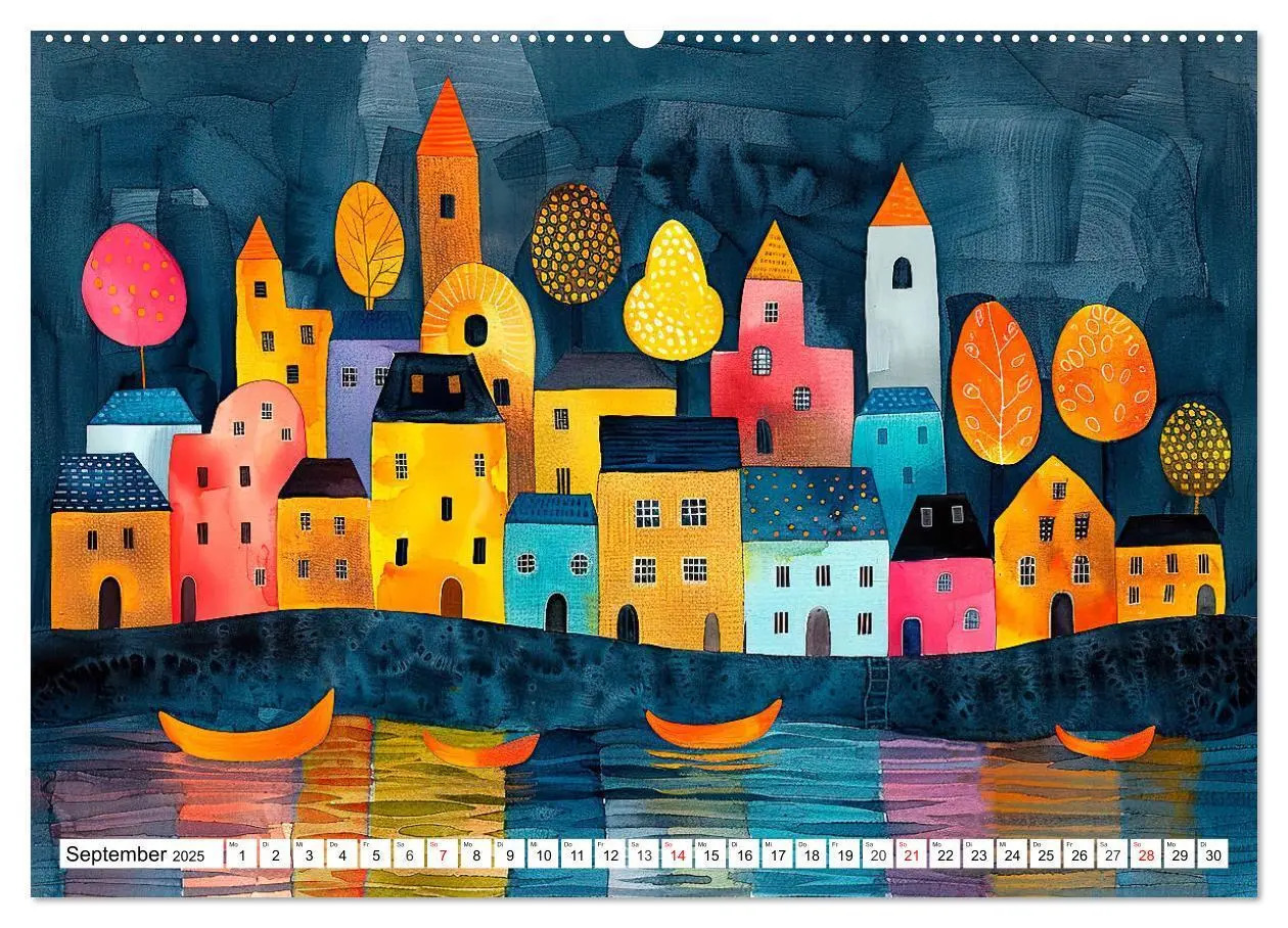 Bild: 9783383821714 | Stadt - Eine farbenfrohe Skyline (Wandkalender 2025 DIN A2 quer),...
