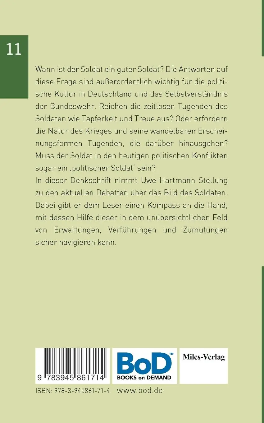 Rückseite: 9783945861714 | Der gute Soldat | Uwe Hartmann | Taschenbuch | 168 S. | Deutsch | 2018