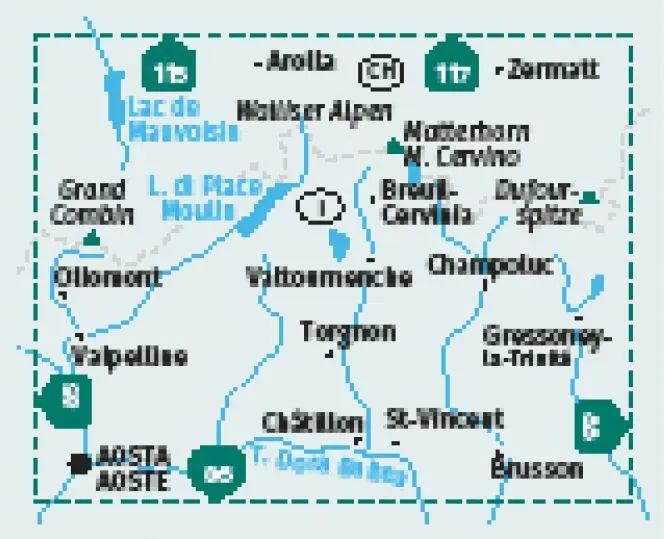Bild: 9783991541714 | KOMPASS Wanderkarte 87 Breuil-Cervinia, Zermatt 1:50.000 | 2 Bde/Tle