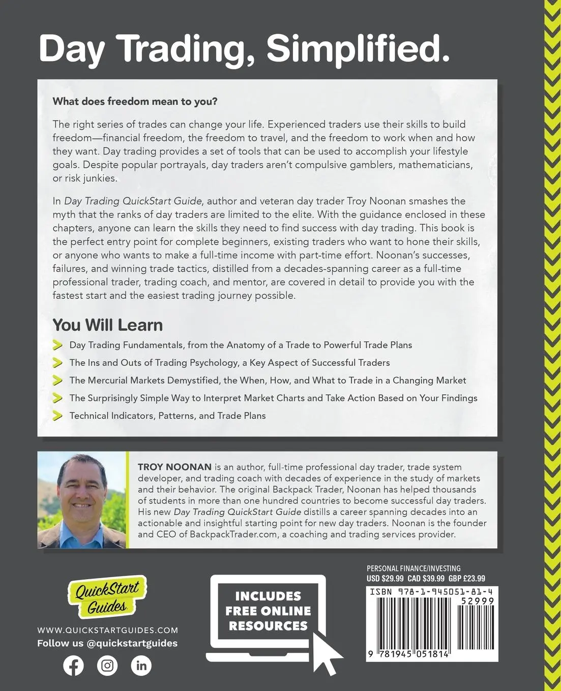Rückseite: 9781945051814 | Day Trading QuickStart Guide | Troy Noonan | Taschenbuch | Englisch