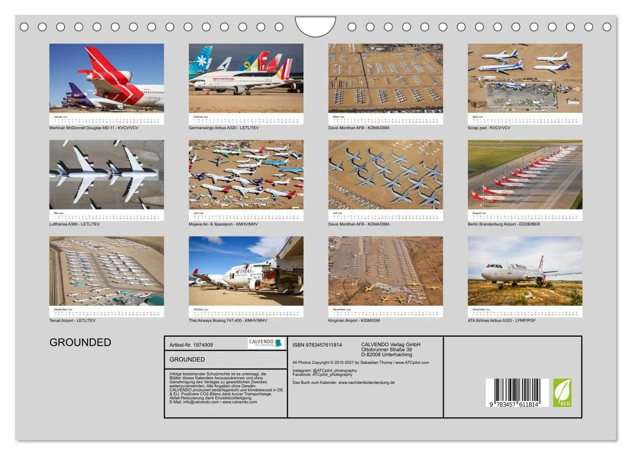 Bild: 9783457611814 | GROUNDED (Wandkalender 2026 DIN A4 quer), CALVENDO Monatskalender