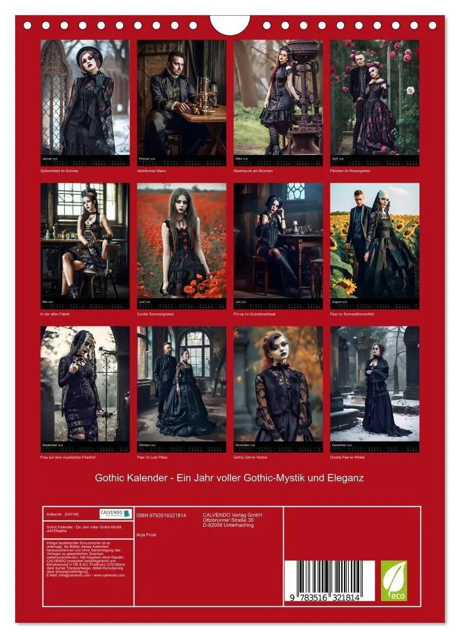 Bild: 9783516321814 | Gothic Kalender - Ein Jahr voller Gothic-Mystik und Eleganz...