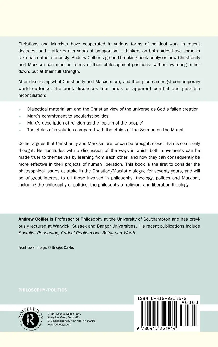 Rückseite: 9780415251914 | Christianity and Marxism | Andrew Collier | Buch | Englisch | 2001