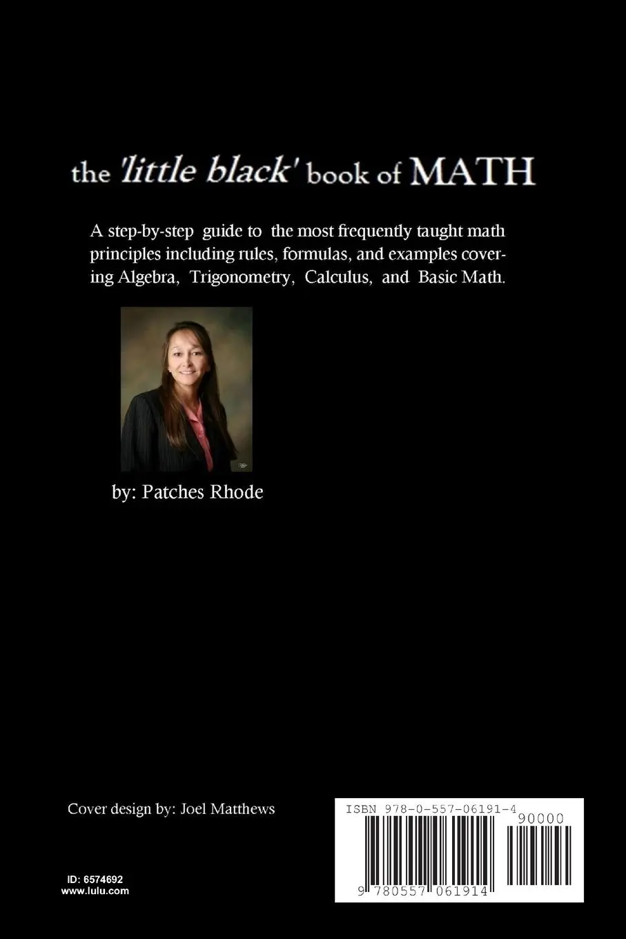Rückseite: 9780557061914 | the 'little black' book of MATH | Patches Rhode | Taschenbuch | 2009