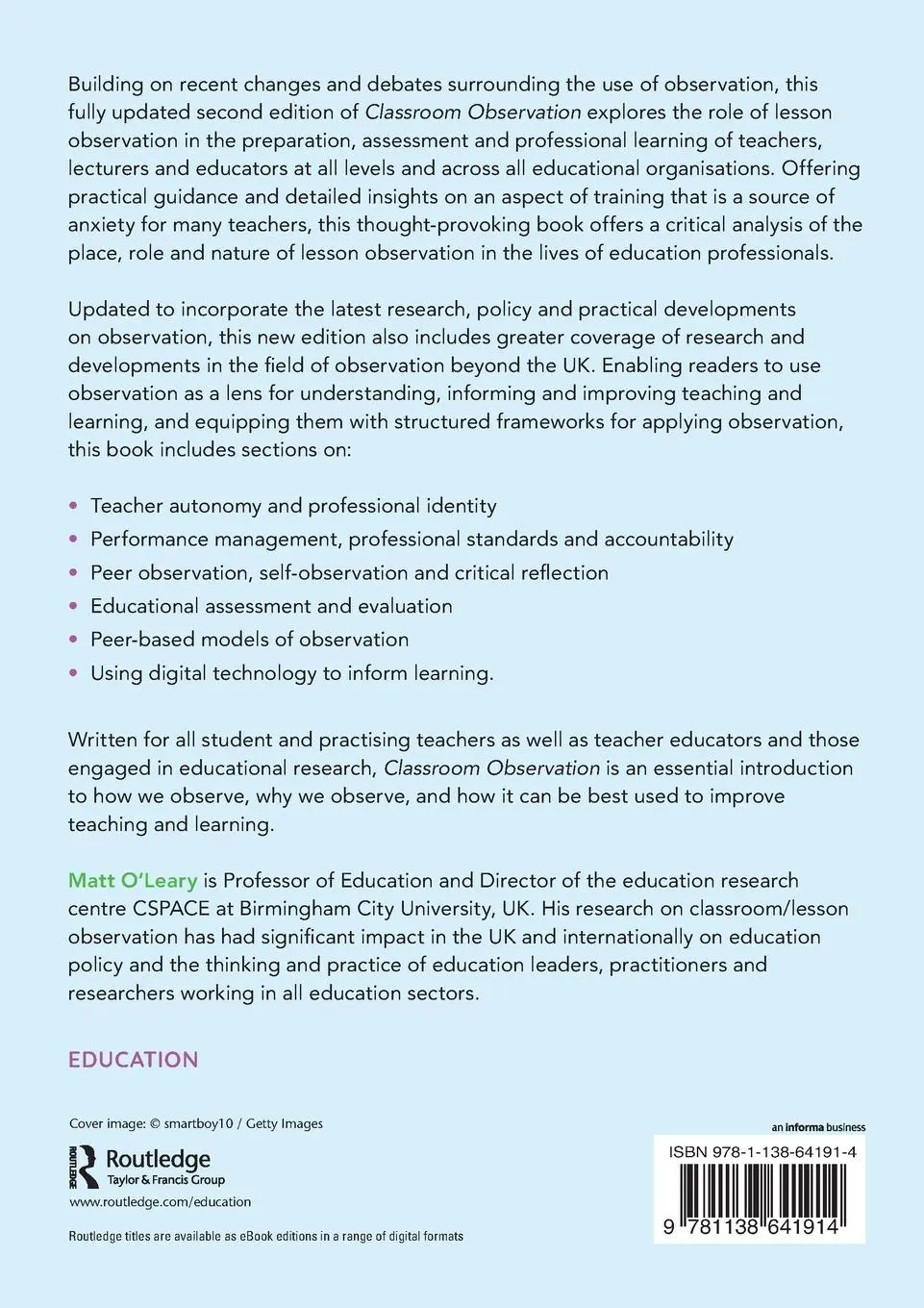 Rückseite: 9781138641914 | Classroom Observation | Matt O'Leary | Taschenbuch | Englisch | 2020